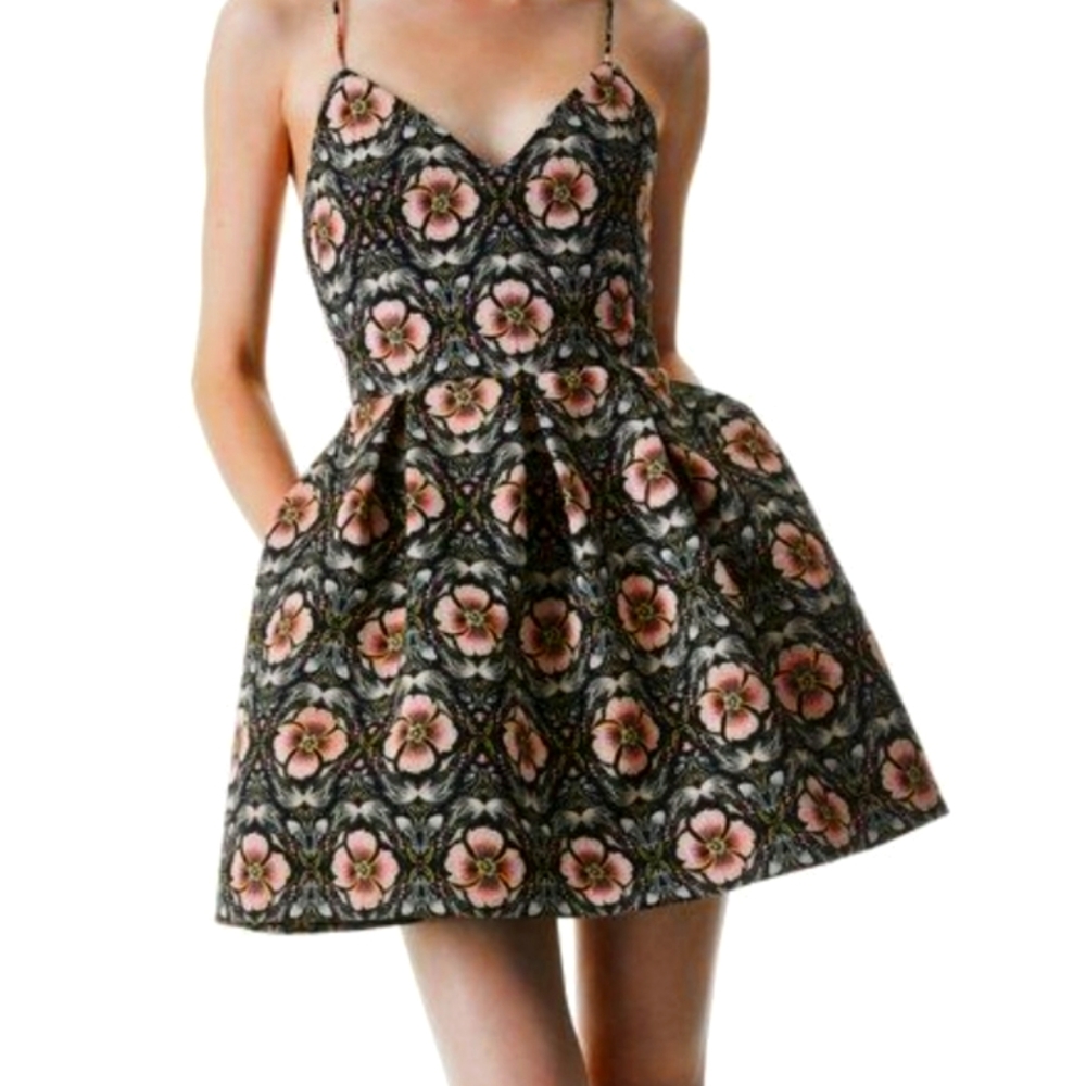NWT Alice and Olivia Madison Floral Mini Dress, Promise Floral - Retail $440